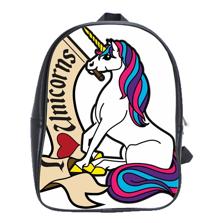 I Love Unicorn  School Bags(Large) 