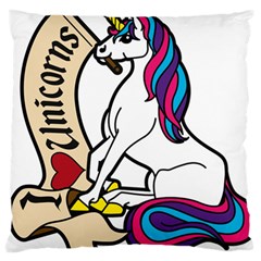 I Love Unicorn  Large Cushion Case (one Side) by ninabolenart