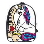 I Love Unicorn  School Bags (XL)  Front