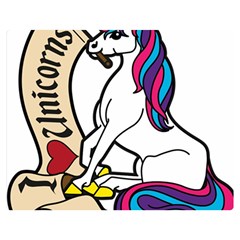 I Love Unicorn  Double Sided Flano Blanket (medium) 