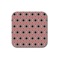 Black Stars Pattern Rubber Coaster (square)  by linceazul