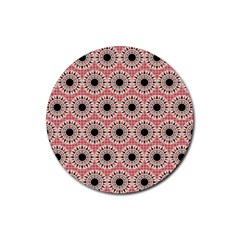 Black Stars Pattern Rubber Round Coaster (4 Pack)  by linceazul