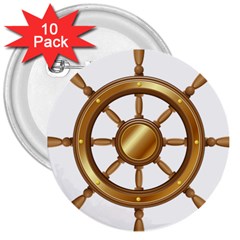 Boat Wheel Transparent Clip Art 3  Buttons (10 Pack)  by BangZart