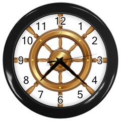 Boat Wheel Transparent Clip Art Wall Clocks (black) by BangZart