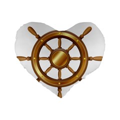 Boat Wheel Transparent Clip Art Standard 16  Premium Flano Heart Shape Cushions by BangZart