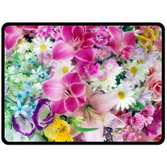 Colorful Flowers Patterns Fleece Blanket (large)  by BangZart