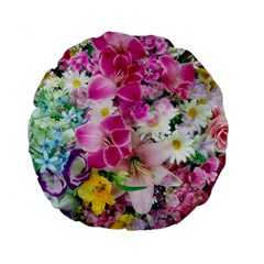 Colorful Flowers Patterns Standard 15  Premium Flano Round Cushions by BangZart