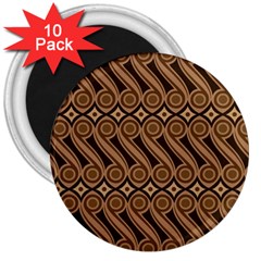 Batik The Traditional Fabric 3  Magnets (10 Pack)  by BangZart