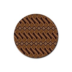 Batik The Traditional Fabric Rubber Coaster (round)  by BangZart