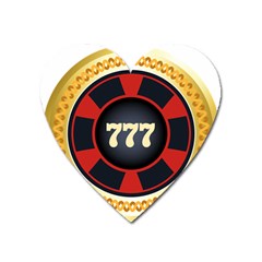 Casino Chip Clip Art Heart Magnet by BangZart