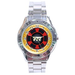 Casino Chip Clip Art Stainless Steel Analogue Watch by BangZart