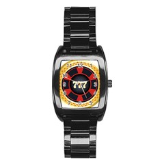 Casino Chip Clip Art Stainless Steel Barrel Watch by BangZart