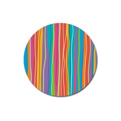 Colorful Striped Background Magnet 3  (round)