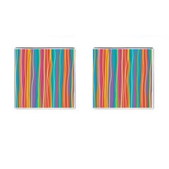 Colorful Striped Background Cufflinks (square)