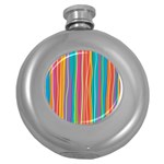 Colorful striped background Round Hip Flask (5 oz) Front