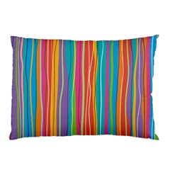 Colorful Striped Background Pillow Case by TastefulDesigns