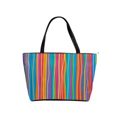 Colorful Striped Background Shoulder Handbags by TastefulDesigns