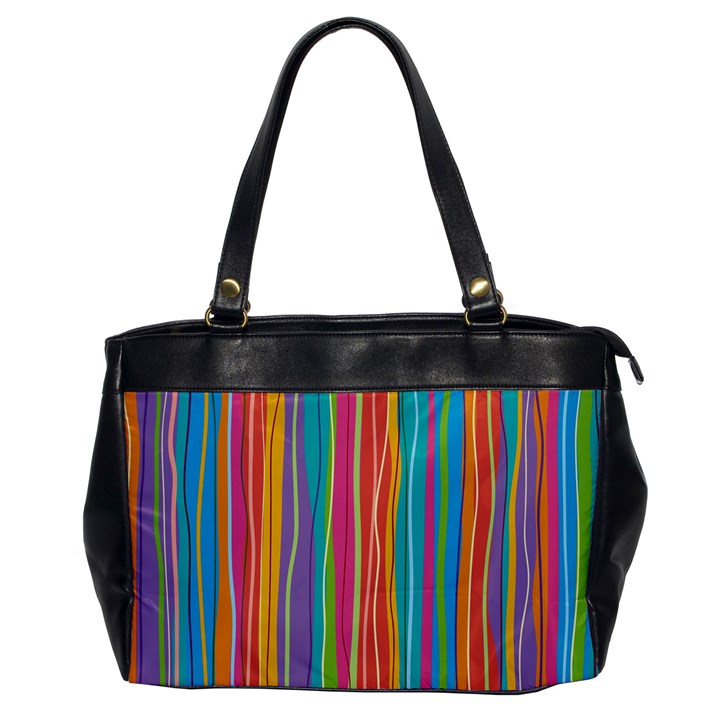 Colorful striped background Office Handbags