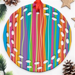 Colorful Striped Background Ornament (round Filigree) by TastefulDesigns