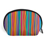 Colorful striped background Accessory Pouches (Large)  Front