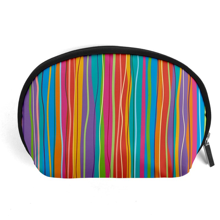 Colorful striped background Accessory Pouches (Large) 