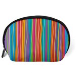 Colorful striped background Accessory Pouches (Large)  Back