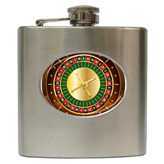 Casino Roulette Clipart Hip Flask (6 Oz) by BangZart