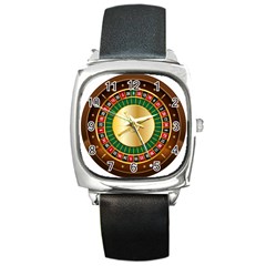 Casino Roulette Clipart Square Metal Watch by BangZart