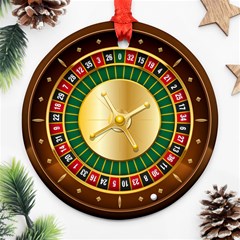 Casino Roulette Clipart Round Ornament (two Sides) by BangZart