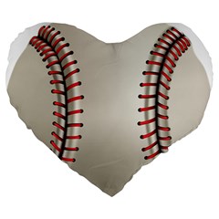 Baseball Large 19  Premium Flano Heart Shape Cushions by BangZart