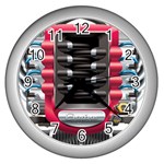 Car Engine Wall Clocks (Silver)  Front