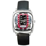 Car Engine Square Metal Watch Front