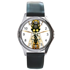 Wasp Round Metal Watch by BangZart