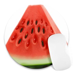 Piece Of Watermelon Round Mousepads by BangZart