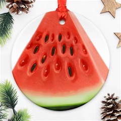 Piece Of Watermelon Round Ornament (two Sides)