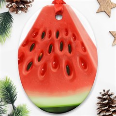 Piece Of Watermelon Oval Ornament (two Sides)