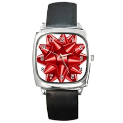 Red Bow Square Metal Watch by BangZart