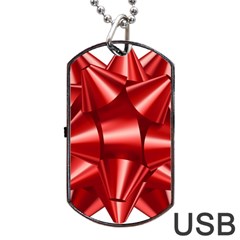 Red Bow Dog Tag Usb Flash (two Sides) by BangZart