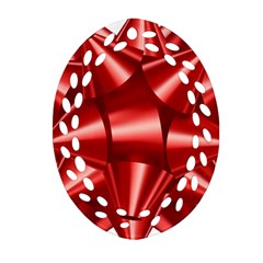 Red Bow Oval Filigree Ornament (two Sides) by BangZart