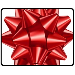 Red Bow Double Sided Fleece Blanket (medium)  by BangZart