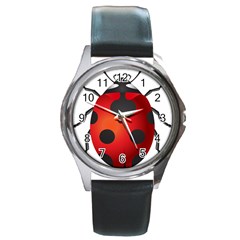 Ladybug Insects Round Metal Watch by BangZart