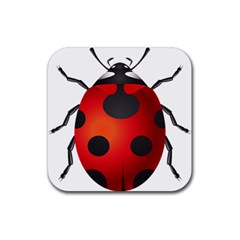 Ladybug Insects Rubber Coaster (square)  by BangZart