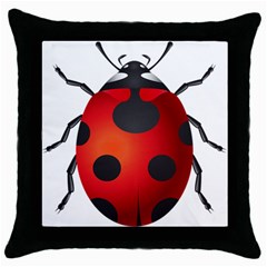 Ladybug Insects Throw Pillow Case (black) by BangZart