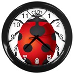 Ladybug Insects Wall Clocks (Black) Front