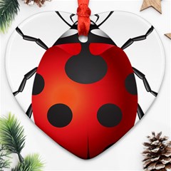 Ladybug Insects Heart Ornament (two Sides) by BangZart