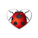 Ladybug Insects Heart Coaster (4 pack)  Front