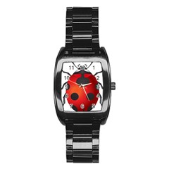 Ladybug Insects Stainless Steel Barrel Watch by BangZart