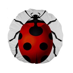 Ladybug Insects Standard 15  Premium Flano Round Cushions by BangZart