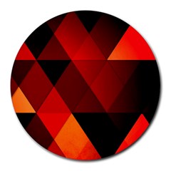 Abstract Triangle Wallpaper Round Mousepads by BangZart