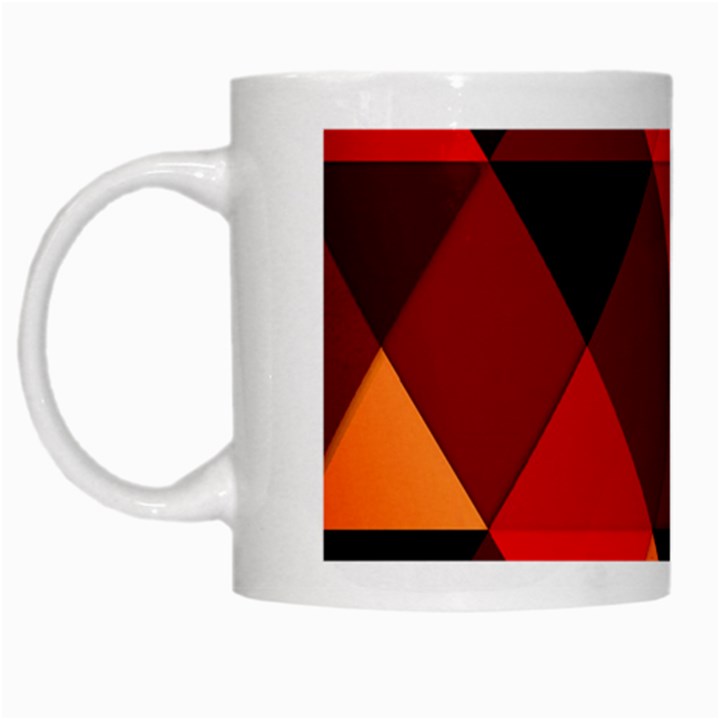 Abstract Triangle Wallpaper White Mugs